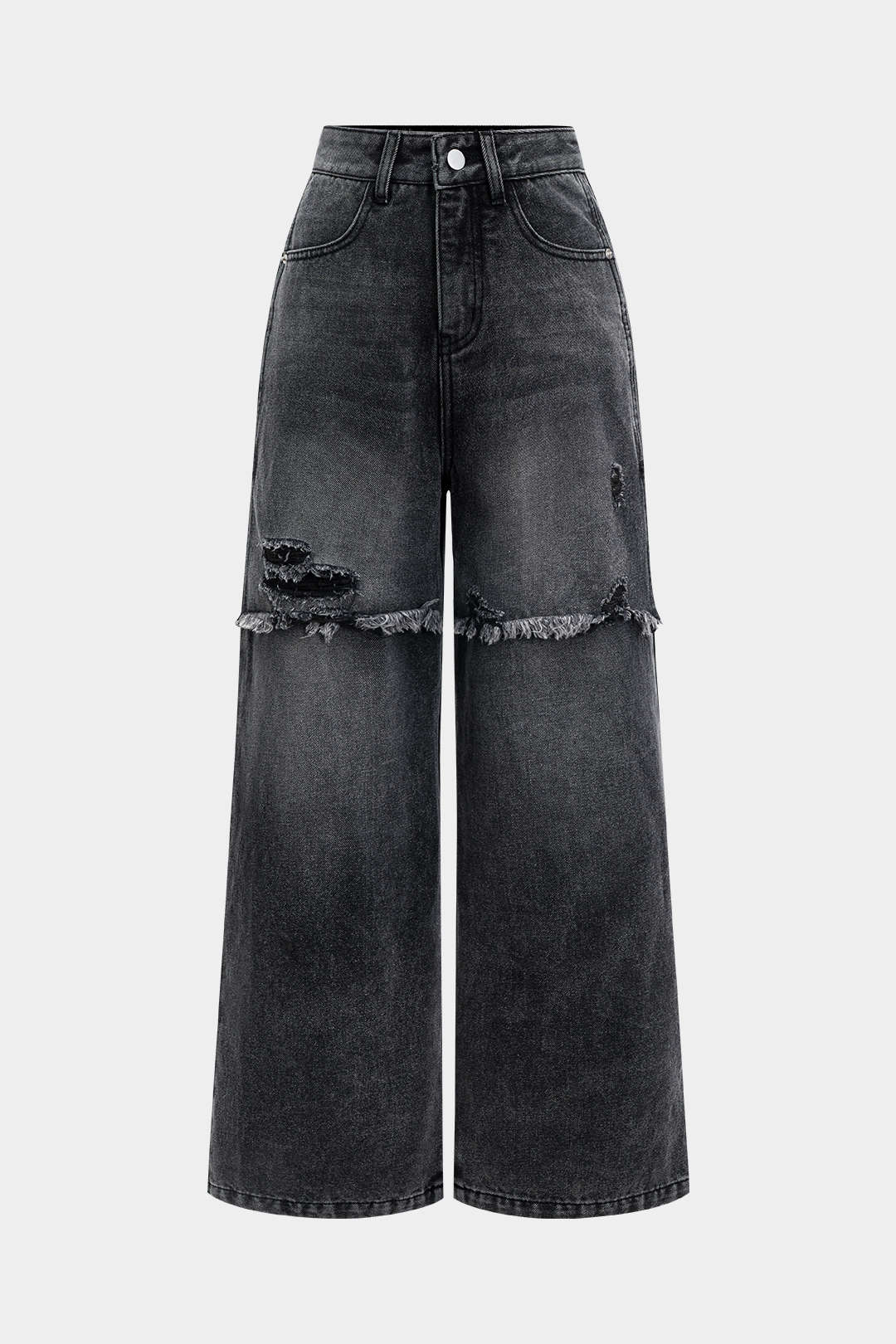 Nina Denim Patchwork Jeans made from a comfortable cotton blend, featuring a stylish patchwork design for a trendy look. - 1