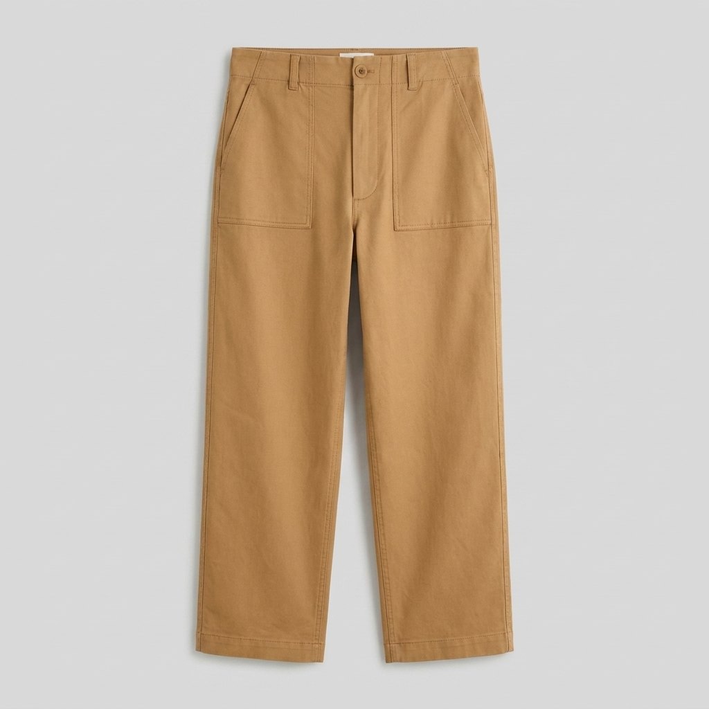 Rylan camel twill trousers, product flat lay