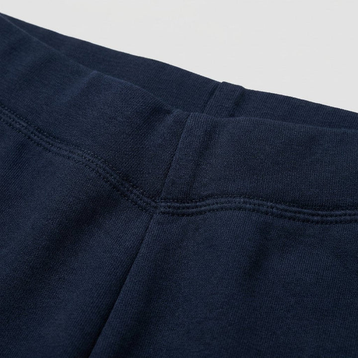 Sora navy yoga pants soft-stretch fabric close-up