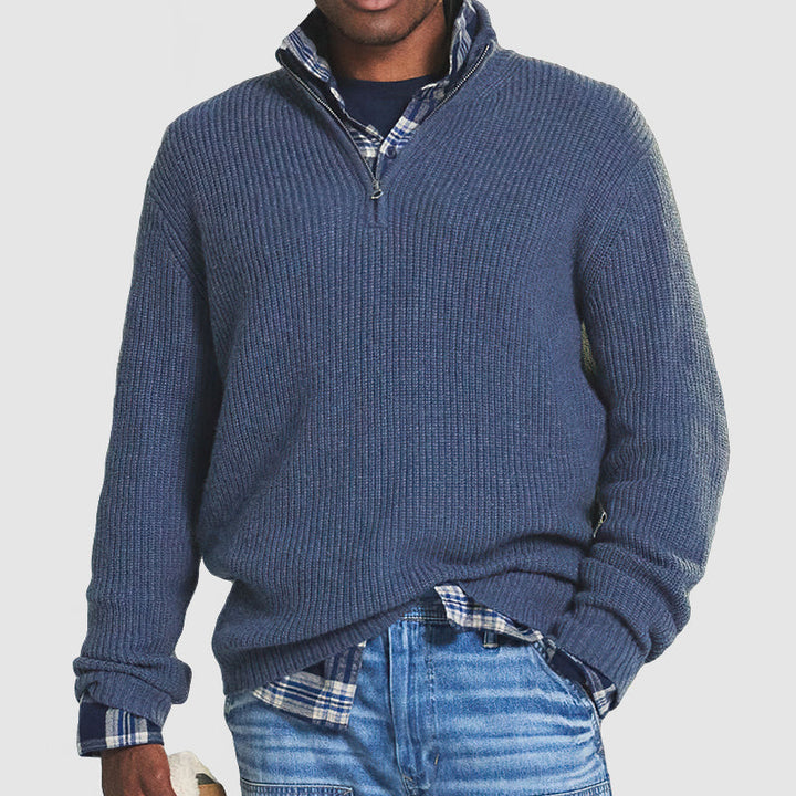 Men's Cashmere-Touch Sweater, Long Sleeve, Crew Neck