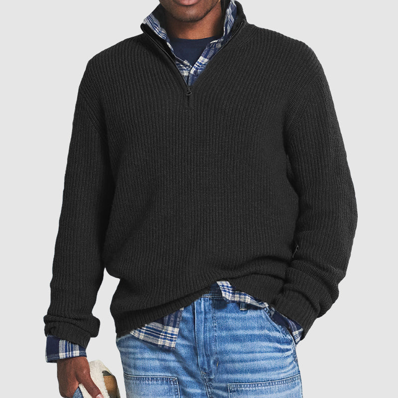 Men's Cashmere-Touch Sweater, Long Sleeve, Crew Neck