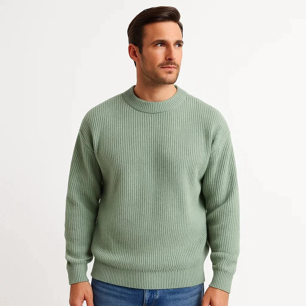 Rugged men's pullover featuring a soft knit fabric and classic ribbed design, perfect for outdoor adventures and casual wear. - 1