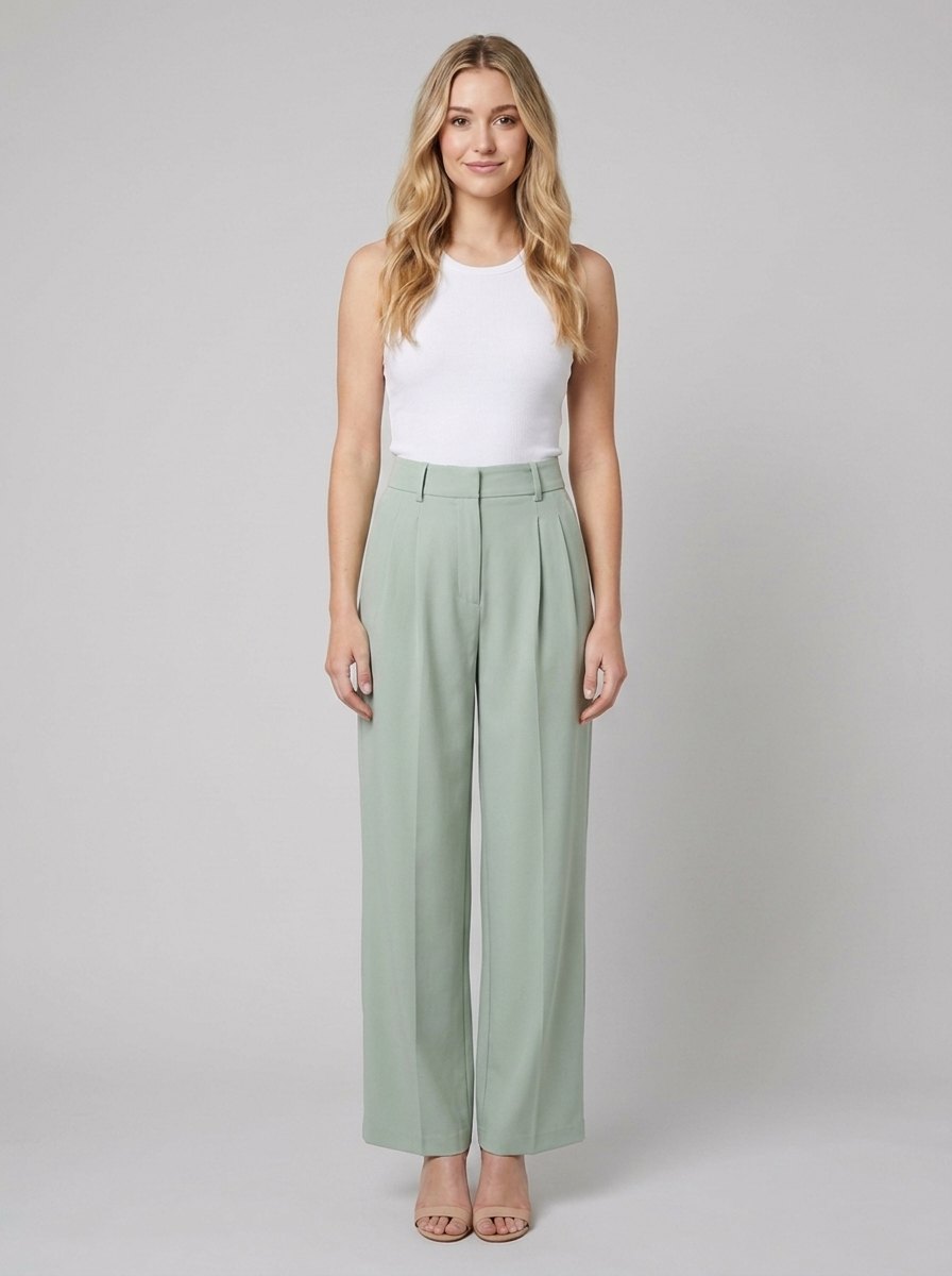 Abbi work pants blue sage green