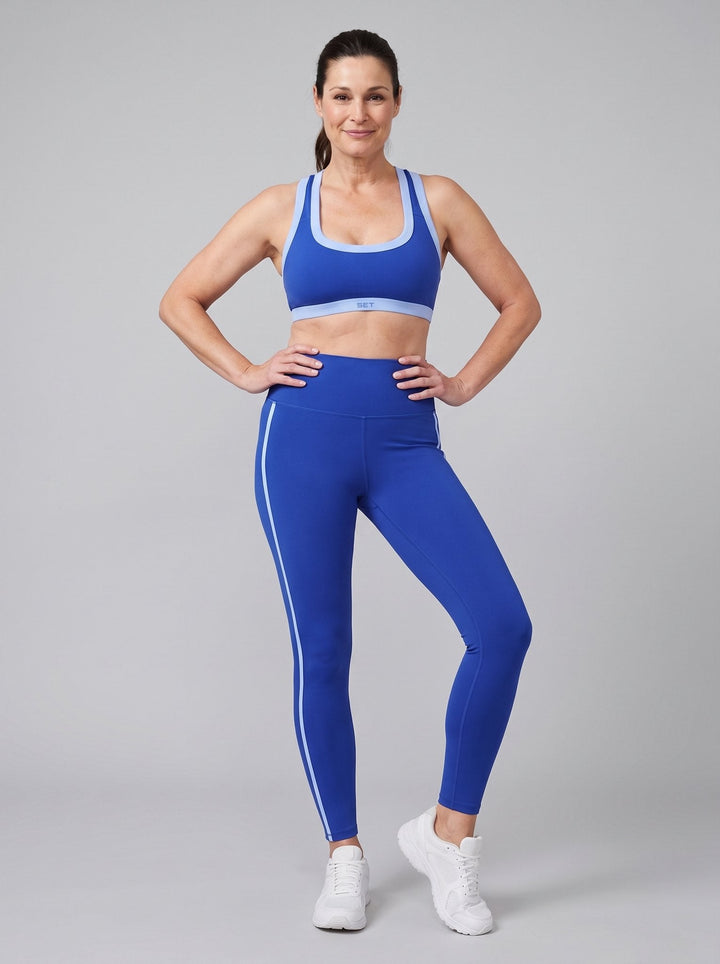 Aeraline Breathe Leggings - Blue - front pose 2
