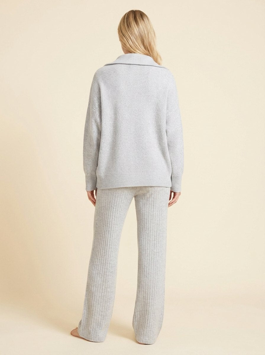 Aeria comfy knit two-piece lounge set back view