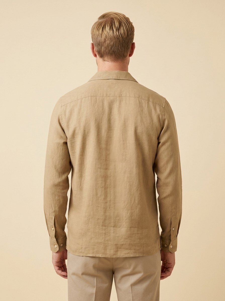 Affilato linen camp-collar shirt back view