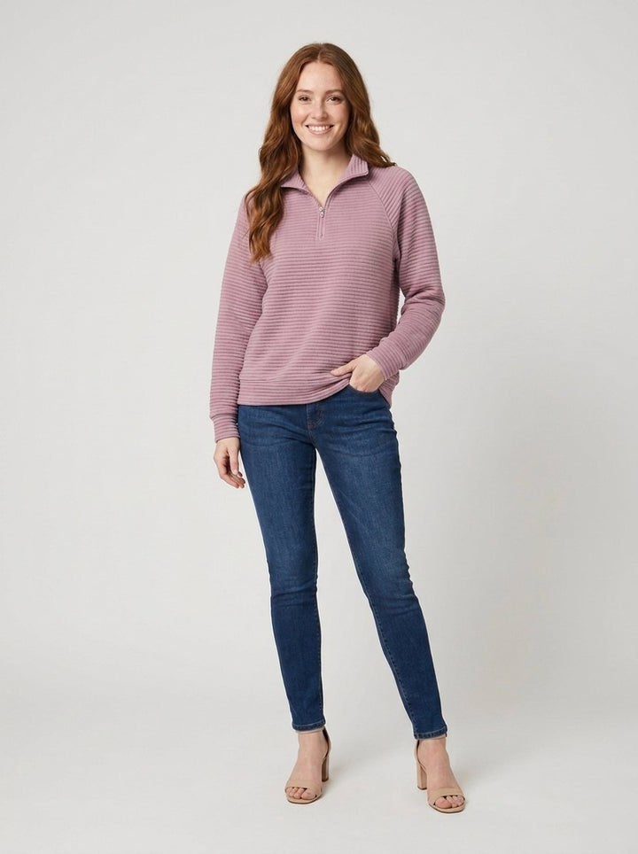 Alana Half-Zip Pullover - Pink