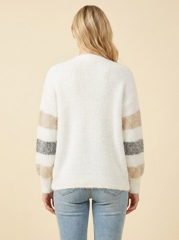 Alayah striped cardigan back view