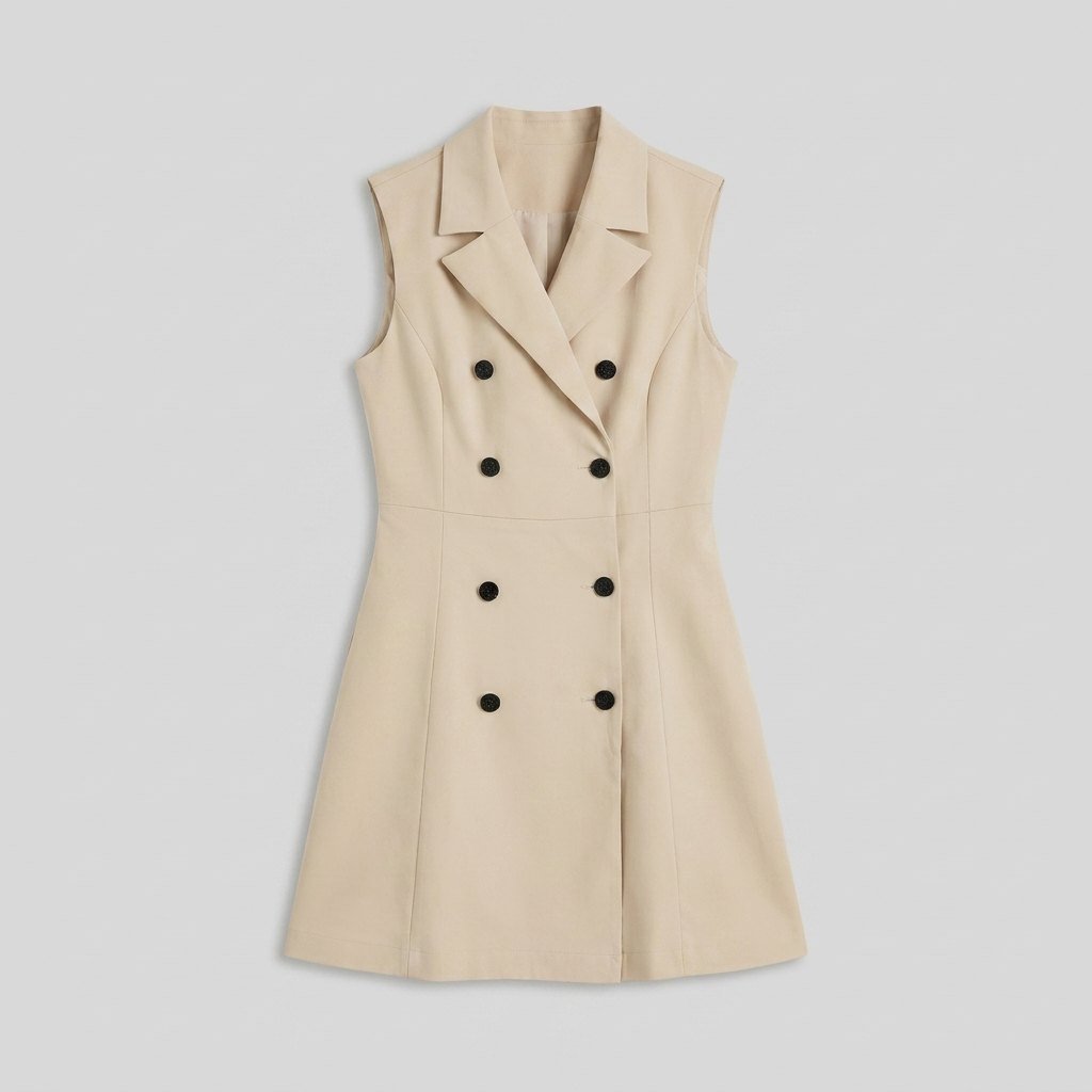 Albertine double-breasted blazer dress beige product flat lay