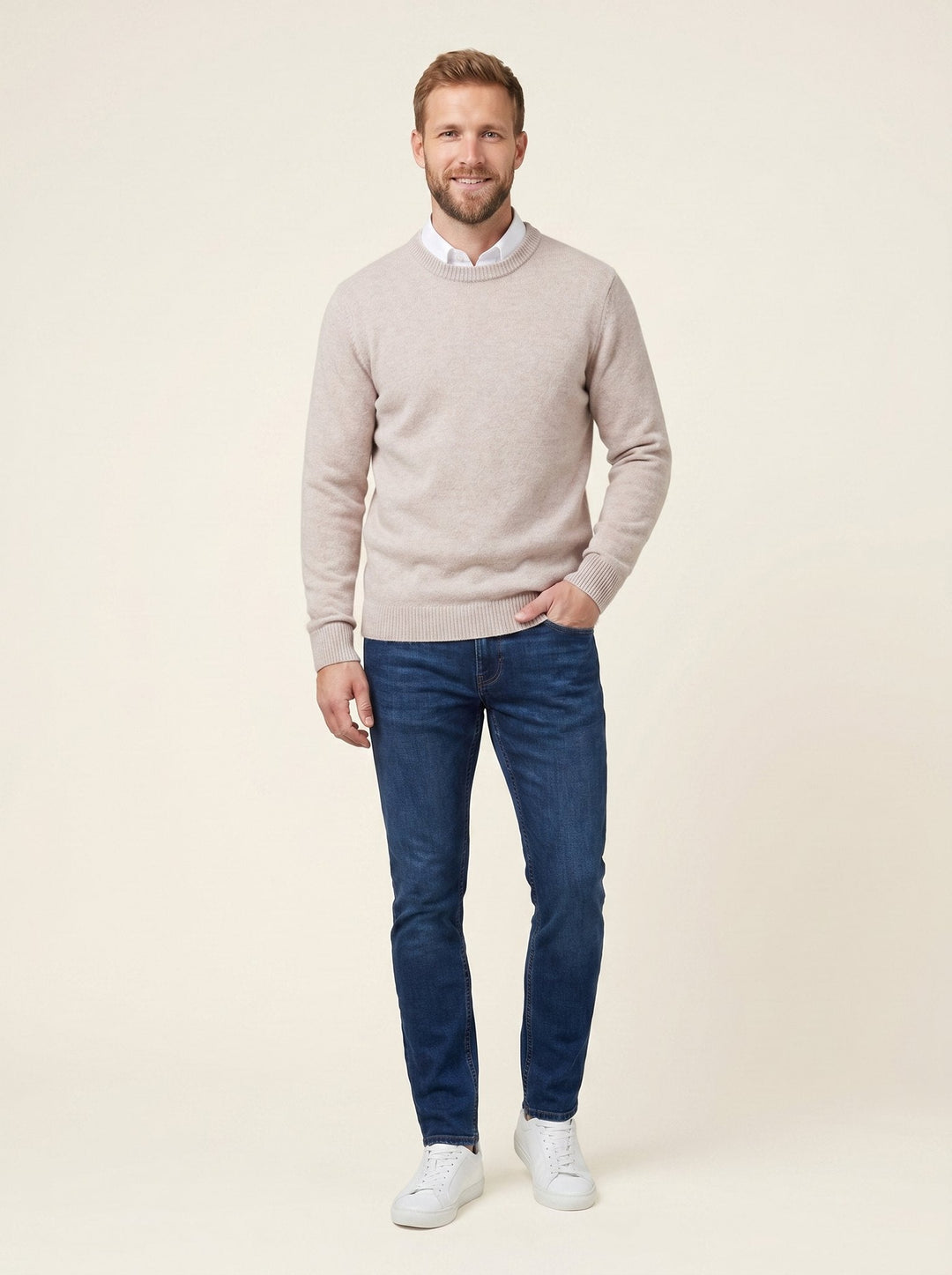 Alessio men's sweater light pink blush