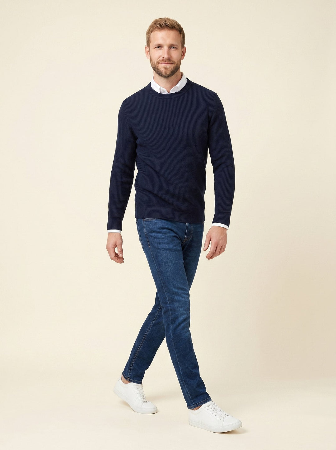 Alessio men's sweater marine blue navy
