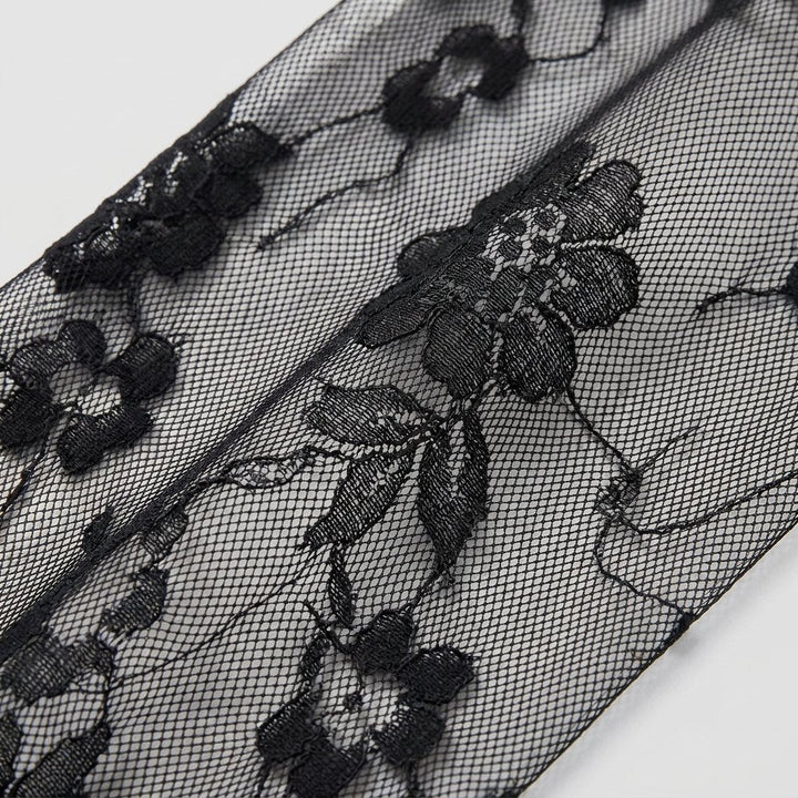 Alina sheer floral lace fabric close-up