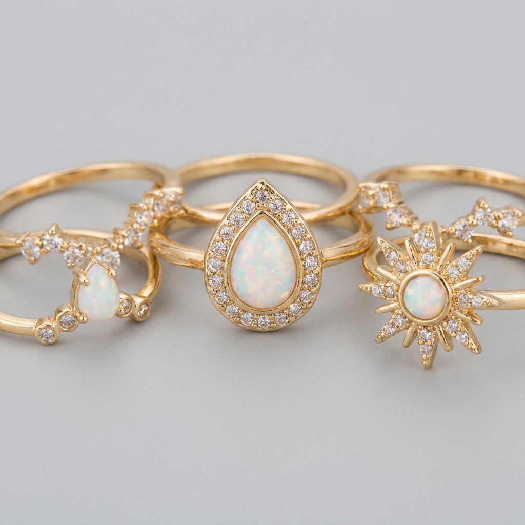 Alisa gold rings detail