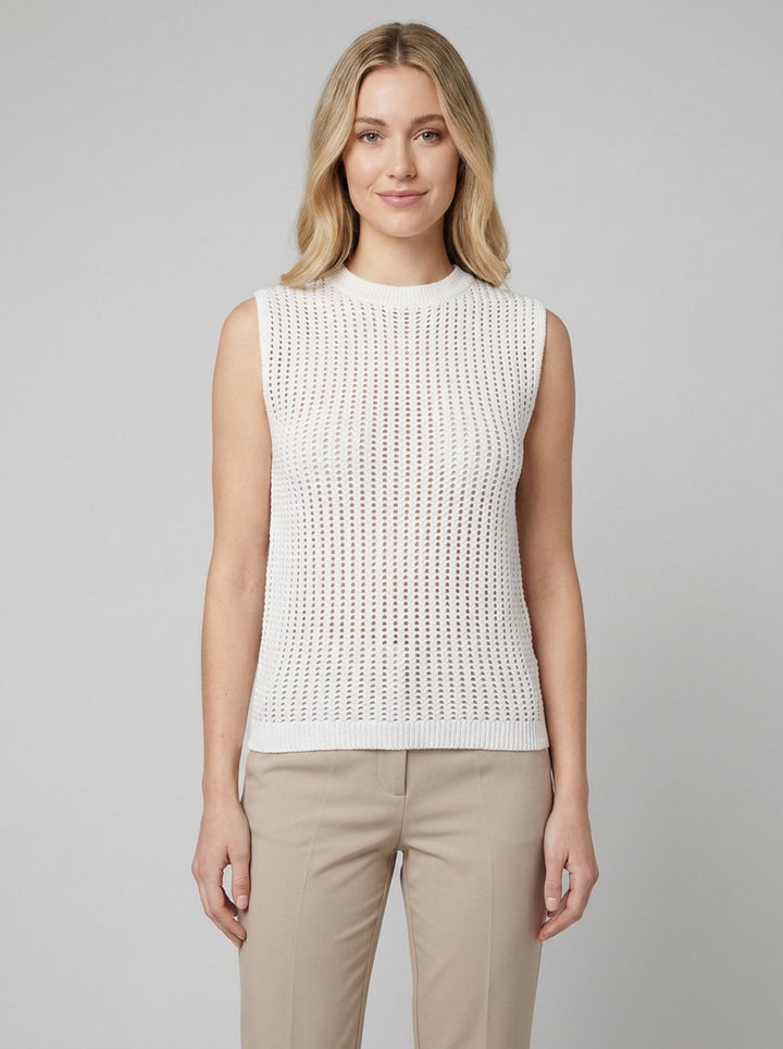 Amalfi Hollow Knit Tank white