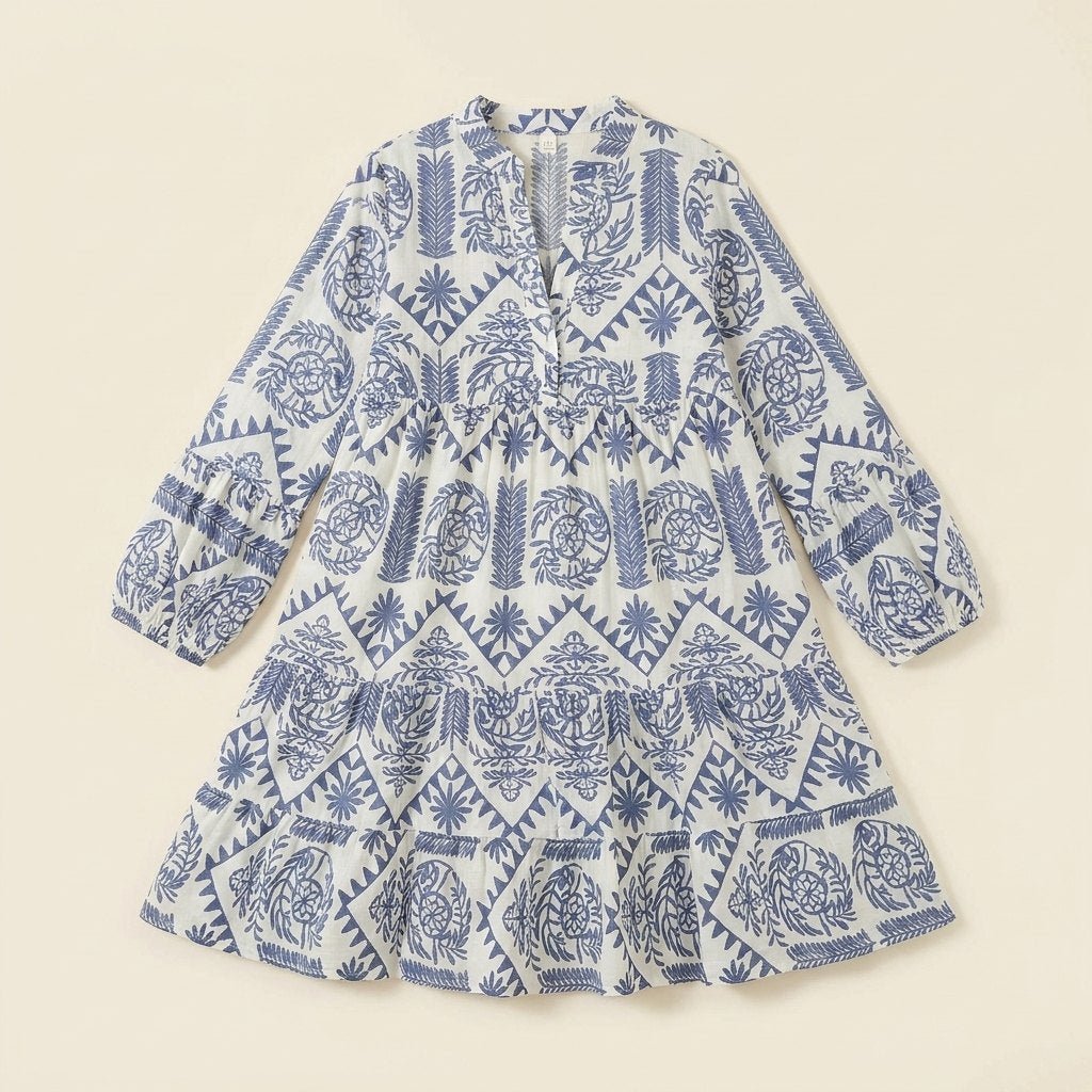 Amaya Relaxed Tribal Dress product flat lay