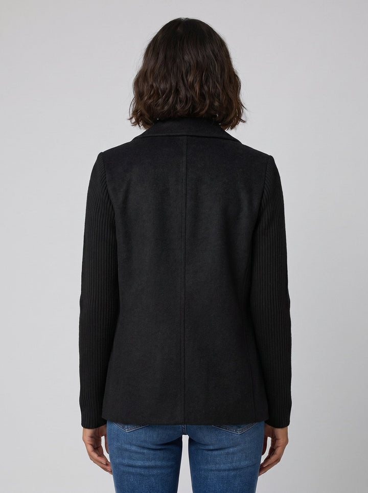 Amora knit-sleeve blazer back view