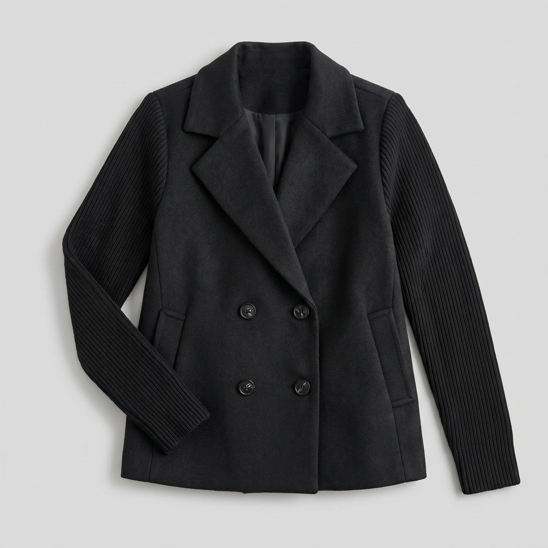 Amora knit-sleeve blazer product flat lay
