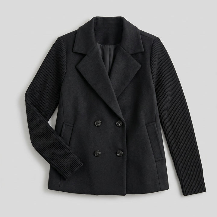 Amora knit-sleeve blazer product flat lay