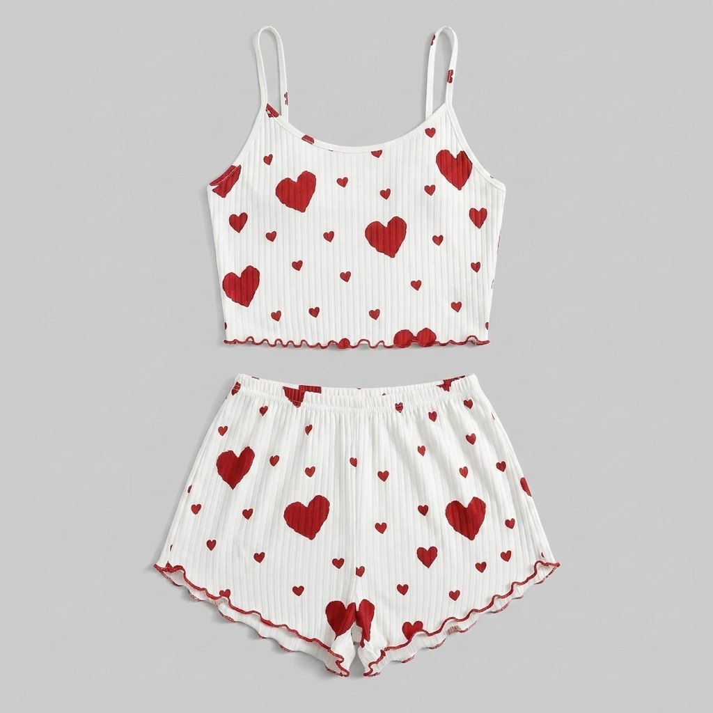Amore sleepwear set product flat lay