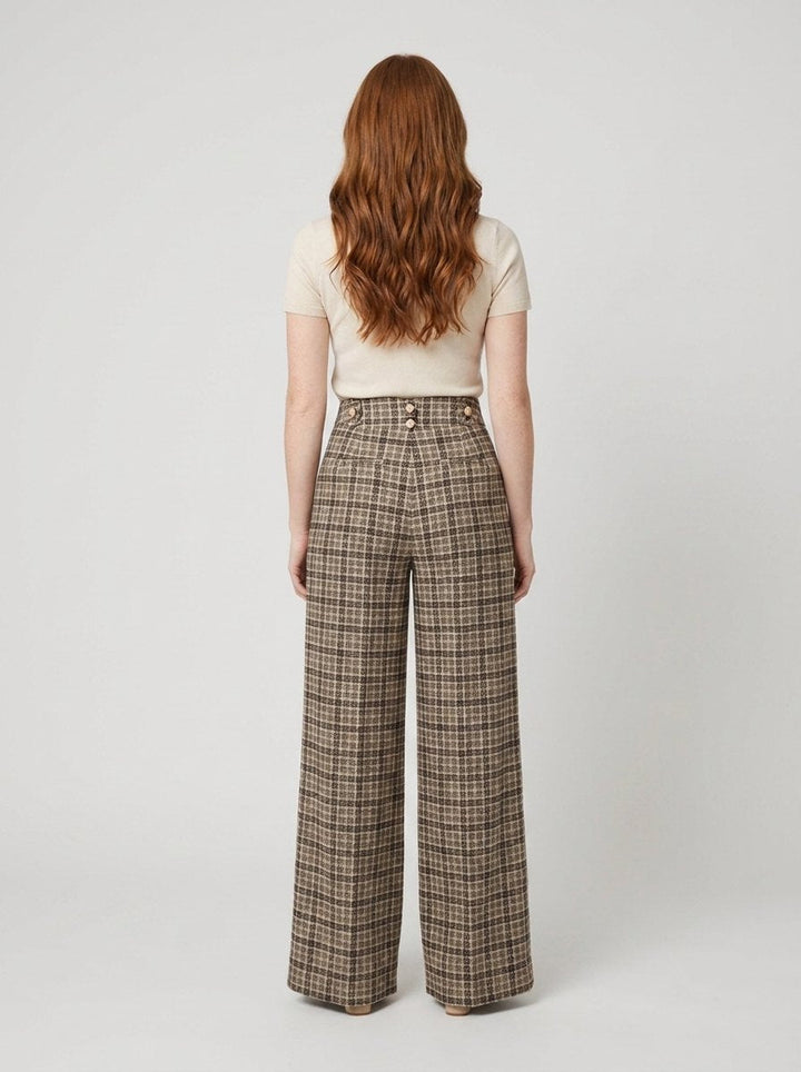 Anne plaid pants back view