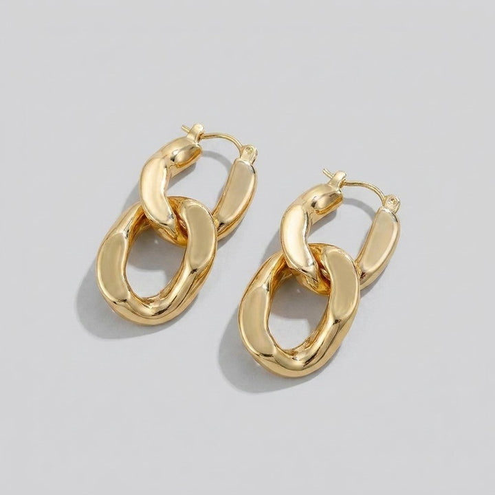 Aria chain link earrings gold