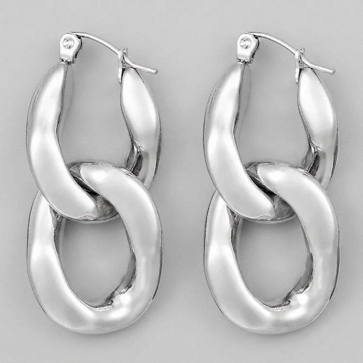 Aria chain link earrings silver