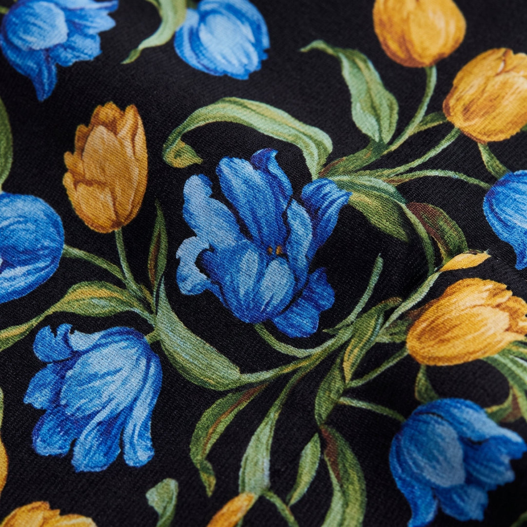 Arielle tulip floral fabric detail
