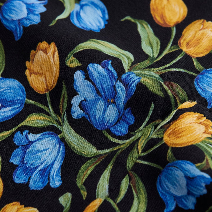 Arielle tulip floral fabric detail