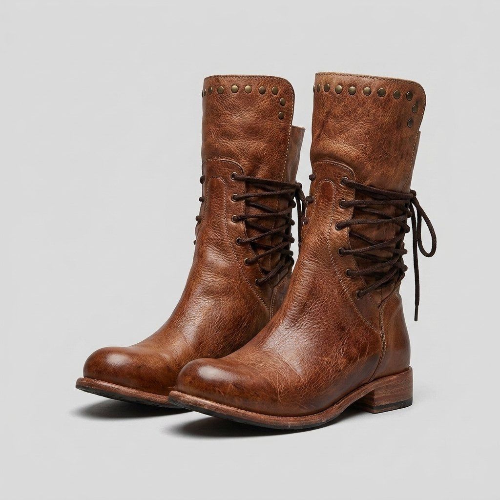 Aruna brown lace-up boots