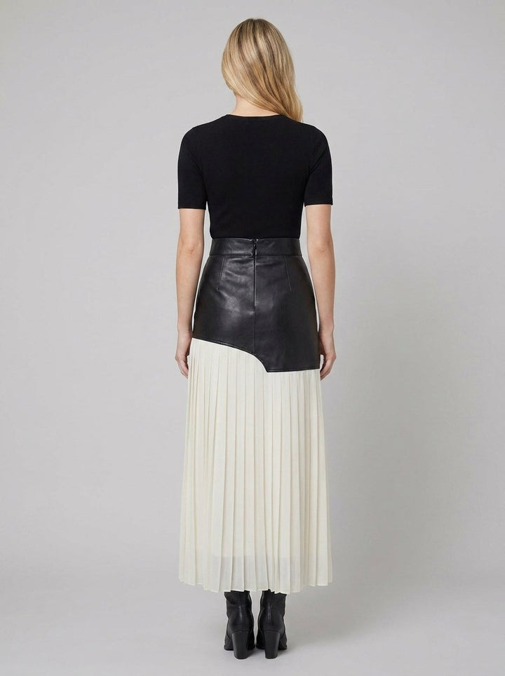 Astra asymmetric patchwork maxi skirt back view