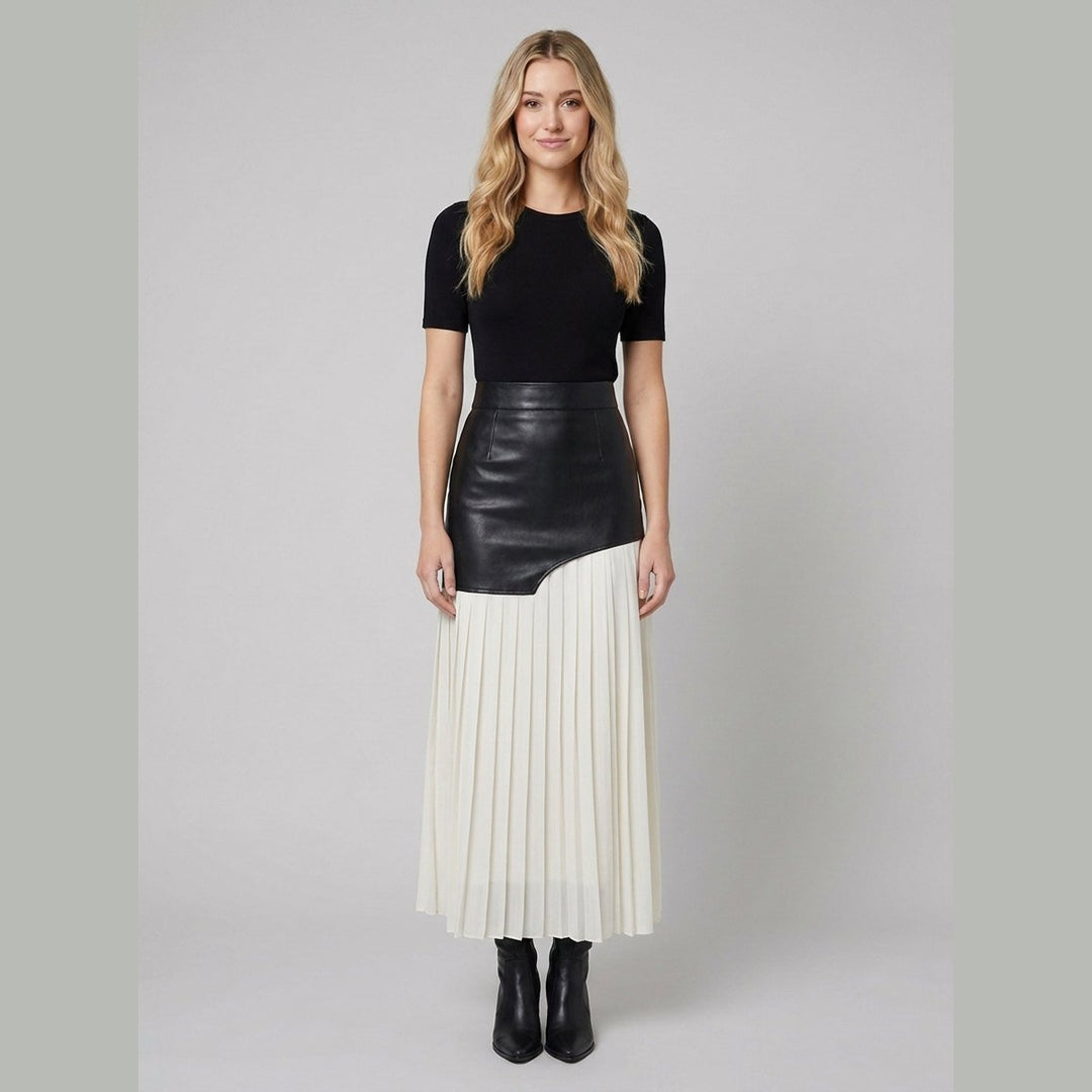 Astra maxi skirt white pleated