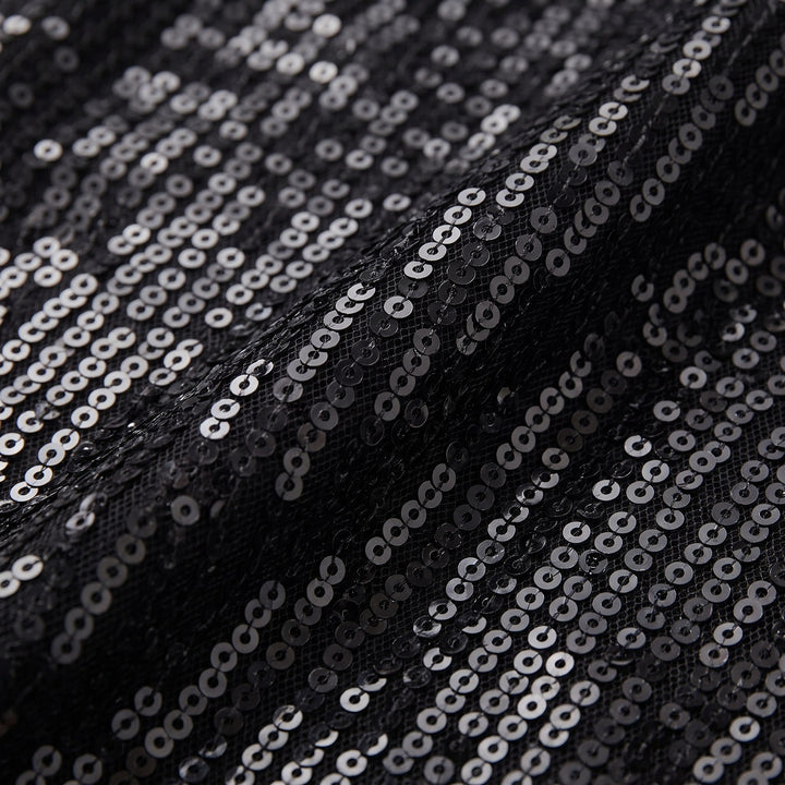 Close-up of the black sequin fabric - The store Vancouver
