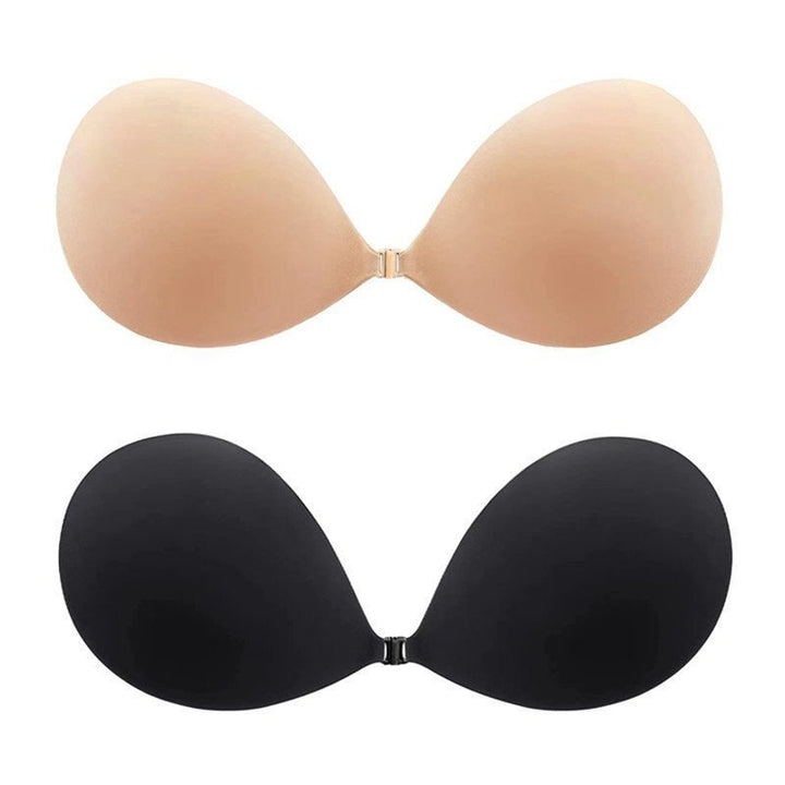 Aura adhesive strapless bra nude and black 2-pack