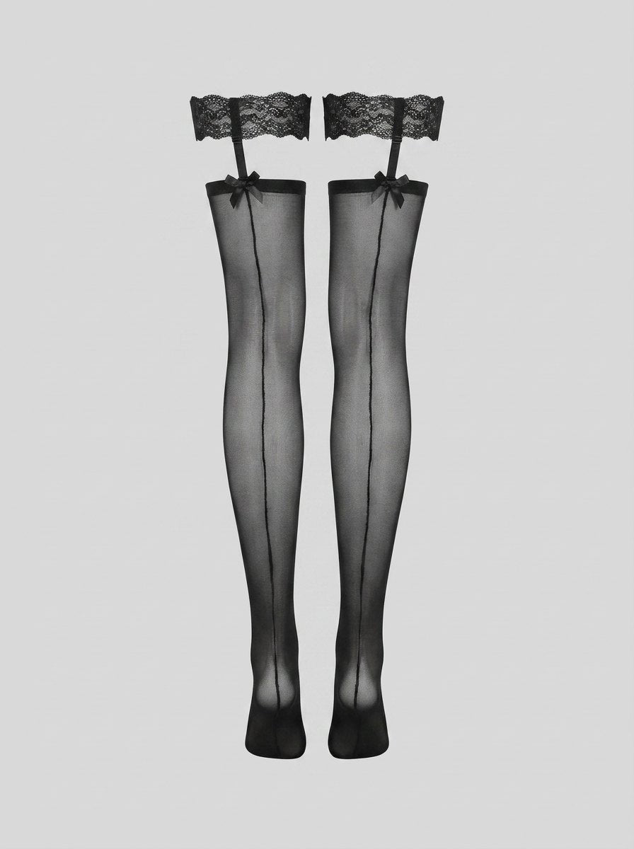 Aurelie knee-high stockings black back