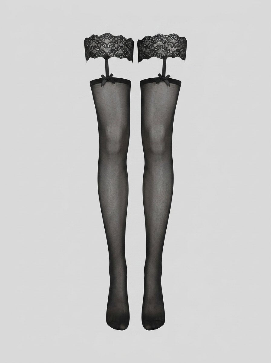 Aurelie knee-high stockings black front