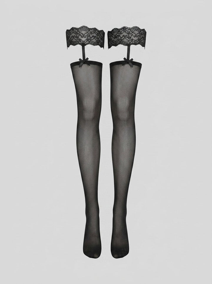 Aurelie knee-high stockings black front