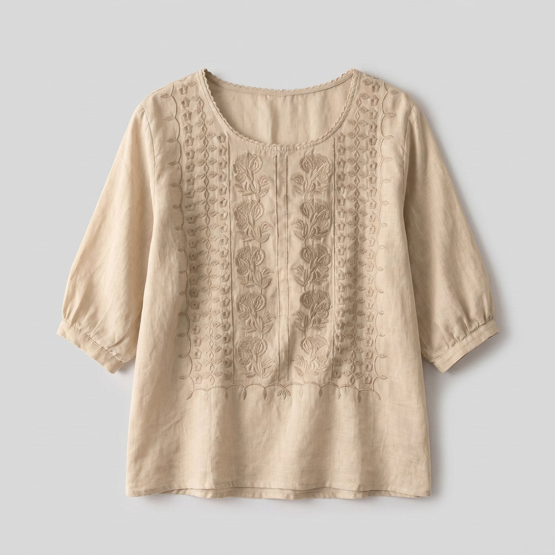 Aurora embroidered blouse product flat lay