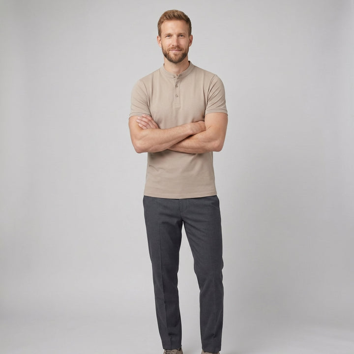 Austin collared slim-fit tee beige