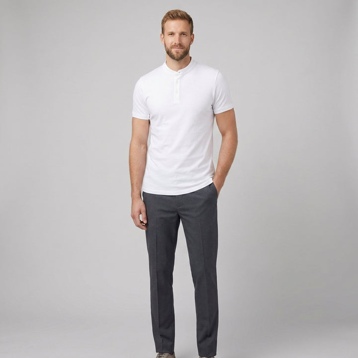 Austin collared slim-fit tee white
