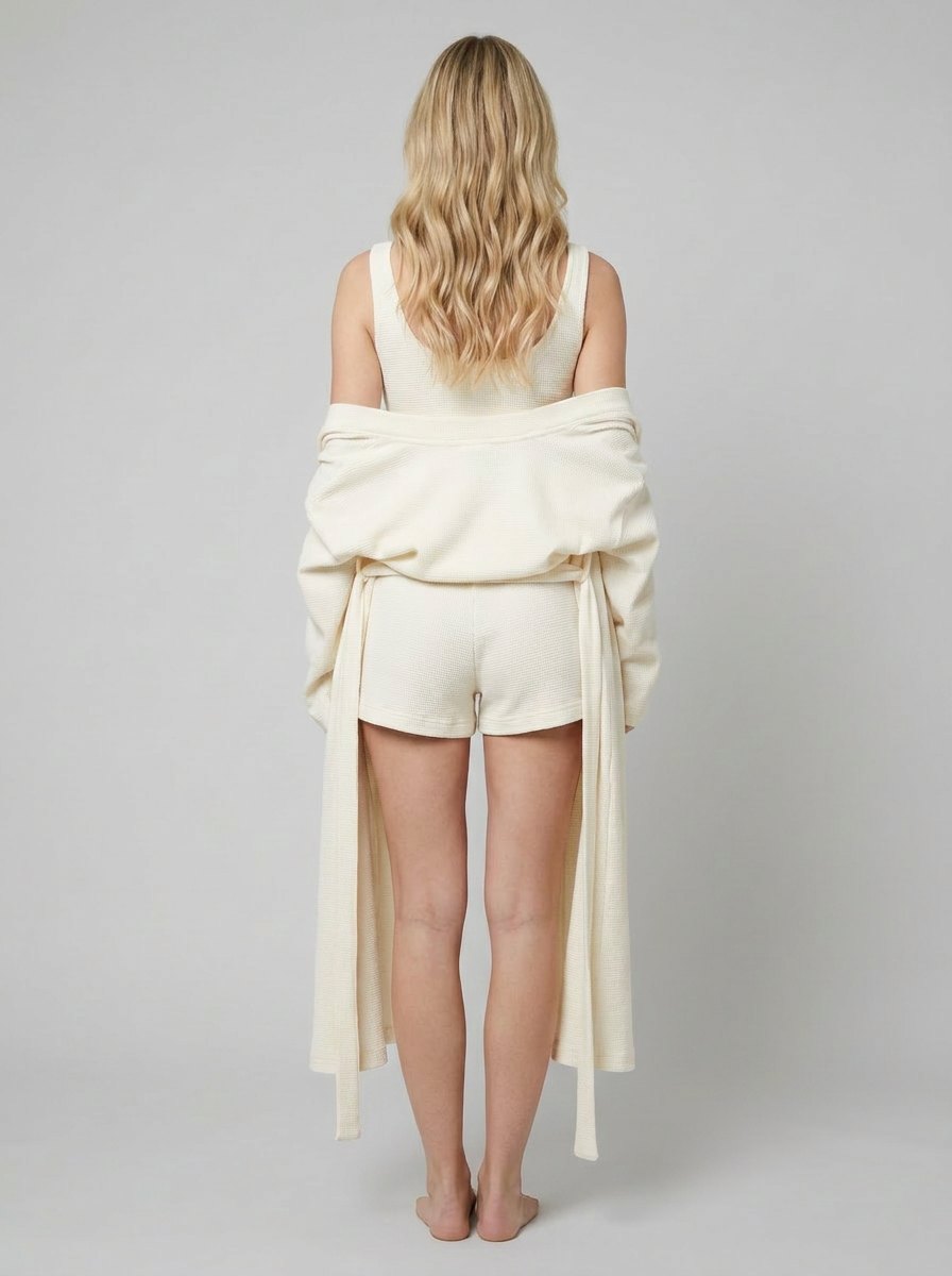 Ava waffle loungewear set back view