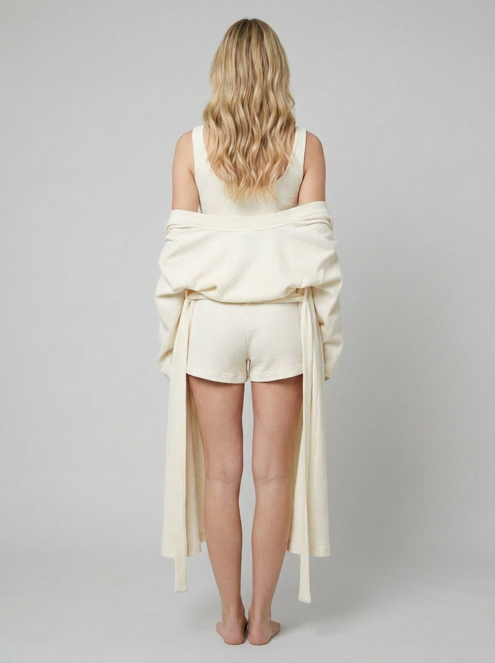 Ava waffle loungewear set back view