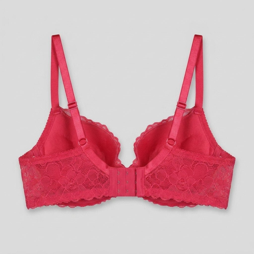 Azelie push-up bra raspberry back