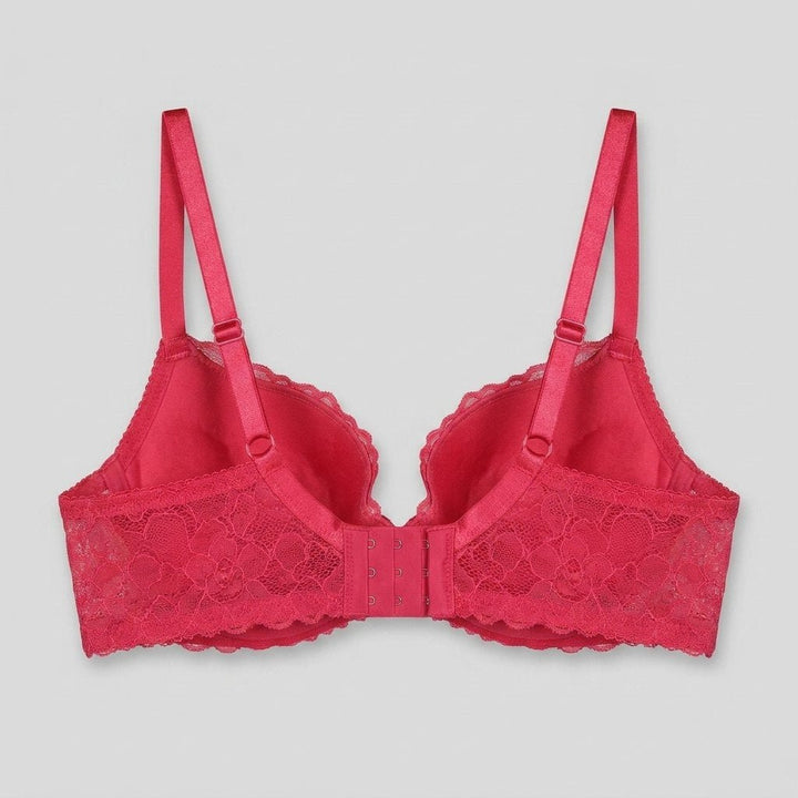 Azelie push-up bra raspberry back