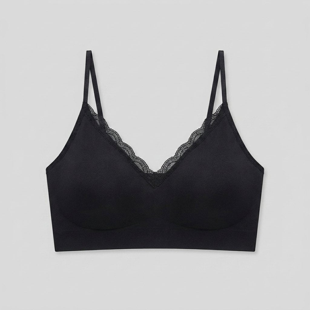 Berenice crossover lace bra black front