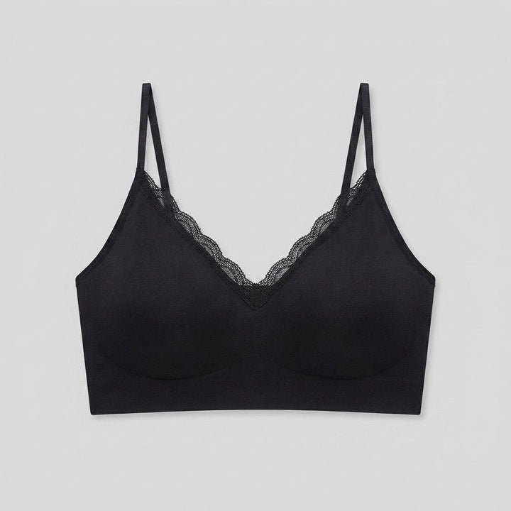 Berenice crossover lace bra black front