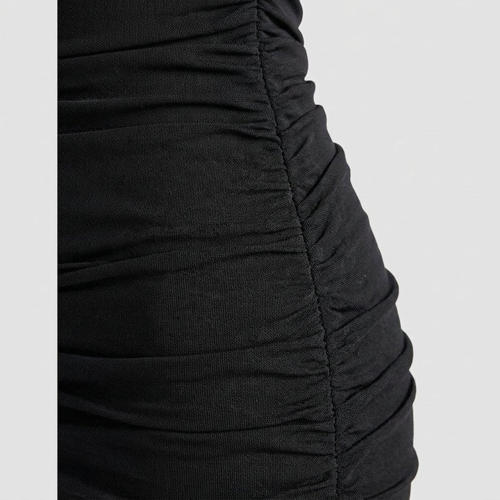 Bree black dress fabric detail