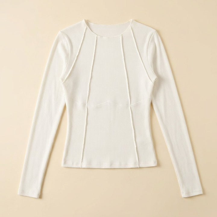 Breezy ribbed slim top flat lay