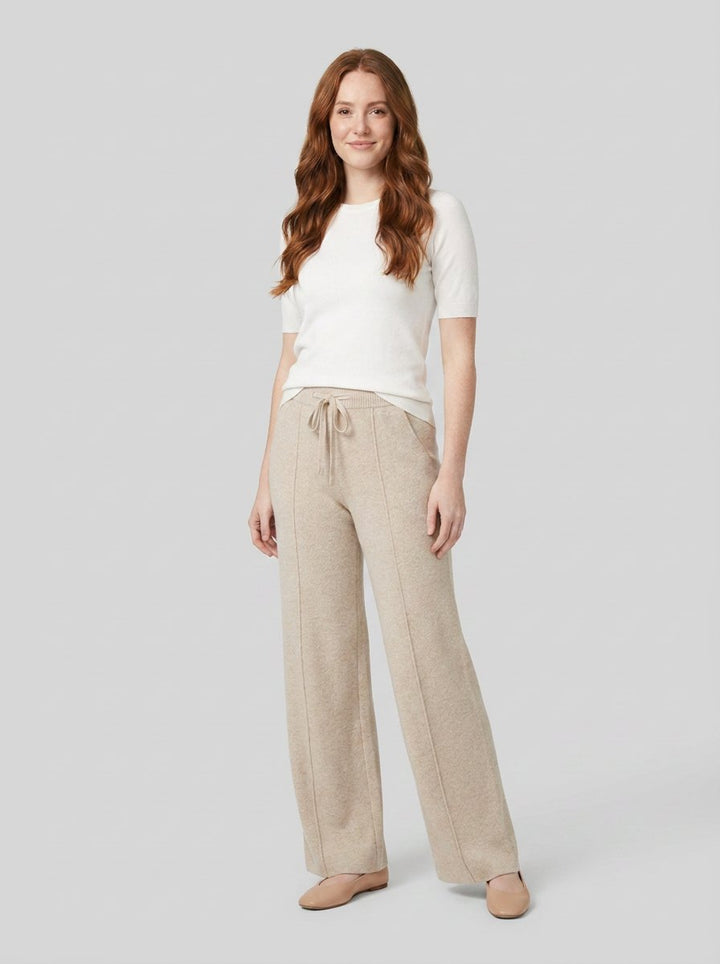 Breezy soft knit wide-leg pants persimmon