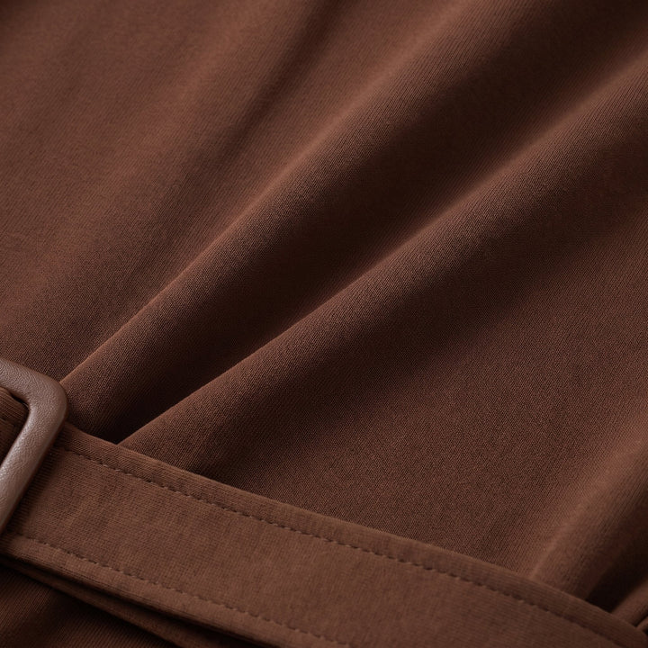 Bristol brown jersey fabric detail