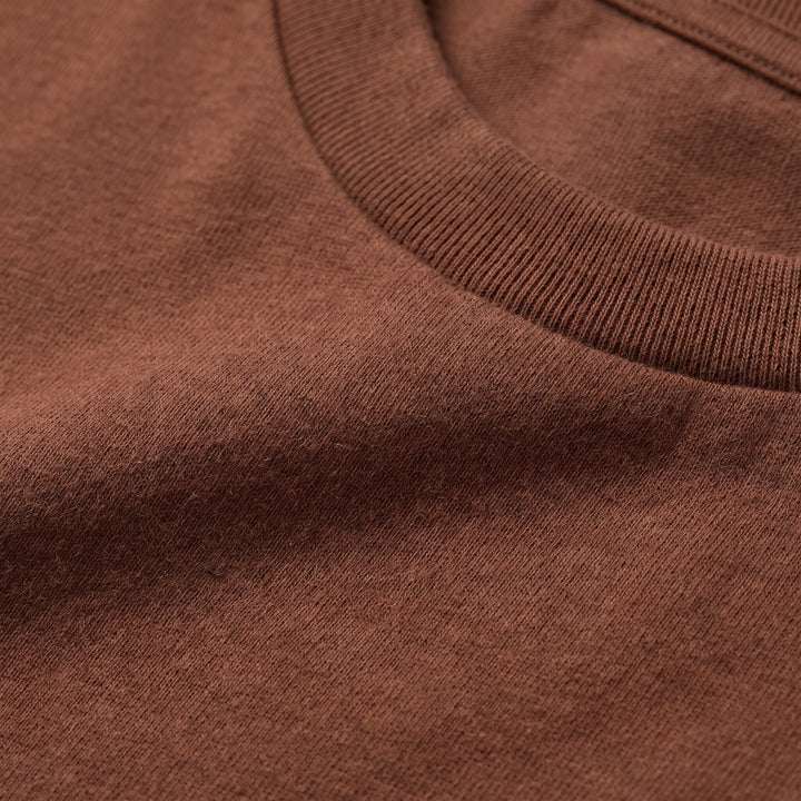 Caden chestnut brushed cotton fabric close up